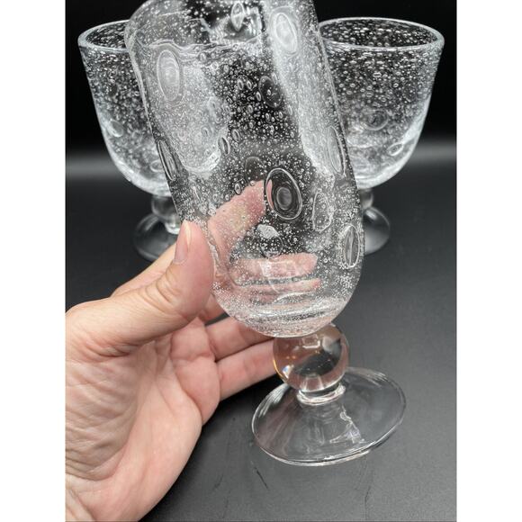 Lot of 3 Southern Living at Home Bella Luna Bubbles Glass Goblet - Picture 9 of 9